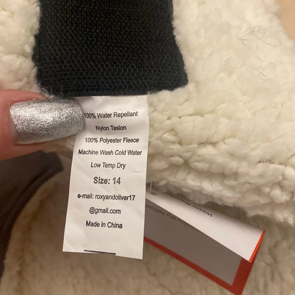 NWT water repellent Sherpa dog jacket